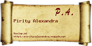 Pirity Alexandra névjegykártya